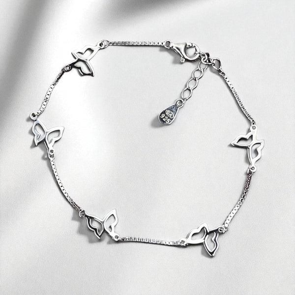 Elegant Butterfly Outline Bracelet in Sterling Silver