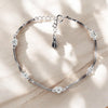 Delicate Floral Diamond Station Bracelet in White Gold