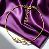 Infinity Heart Symbol Bracelet in Radiant Gold Finish