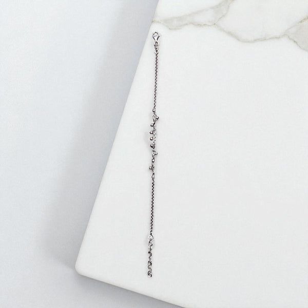 Elegant Sterling Silver Beaded Anklet – Dual Chain Design