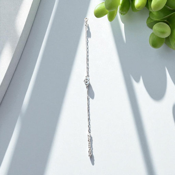 "Bonded Hearts Sterling Silver Anklet"