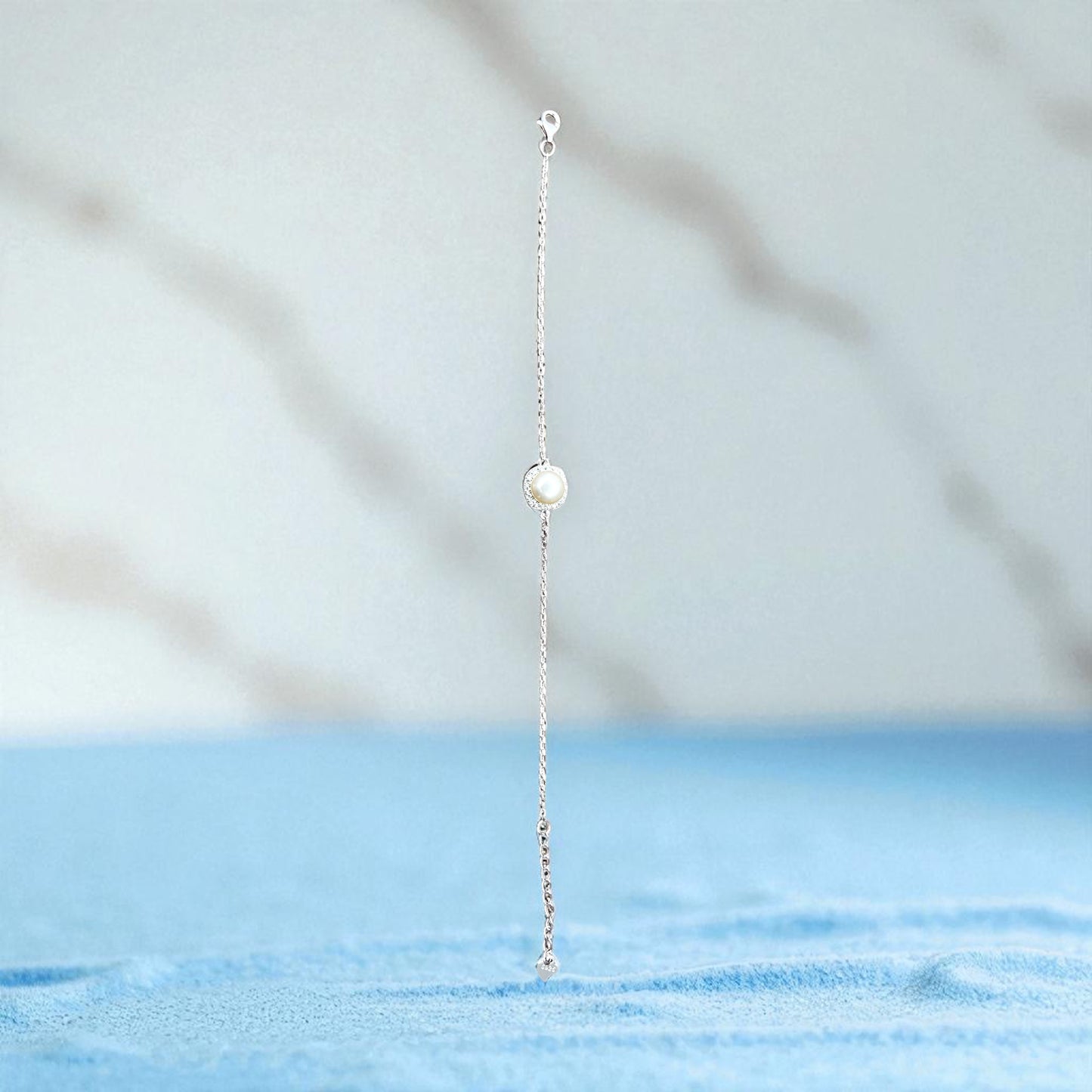 Elegant Sterling Silver Pearl Bracelet