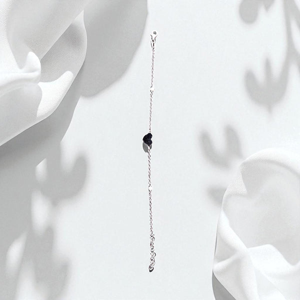 Sterling Silver Heart Charm Bracelet with Pearl Accents