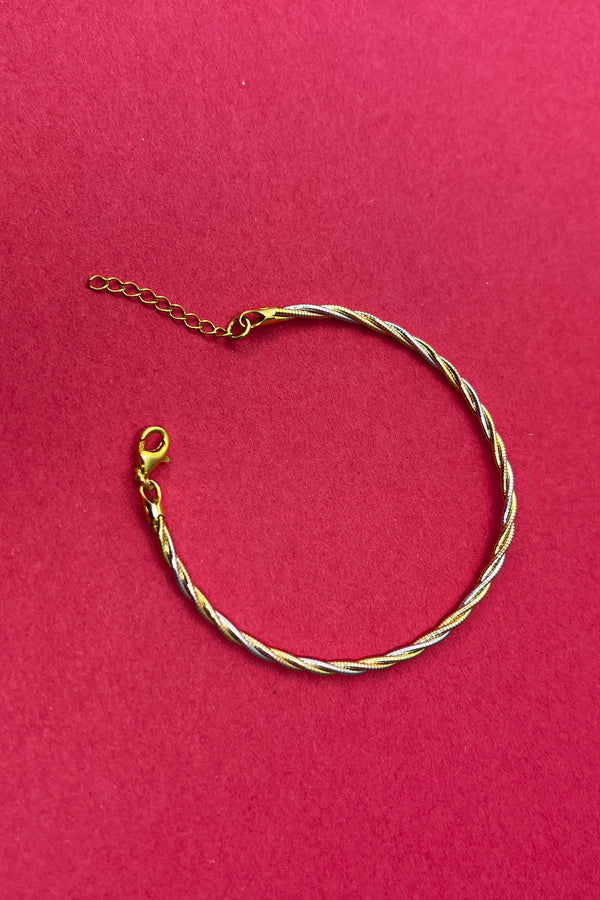 Elegant Twisted Dual-Tone Bracelet