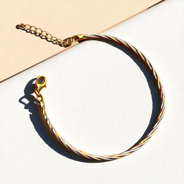 Elegant Twisted Dual-Tone Bracelet