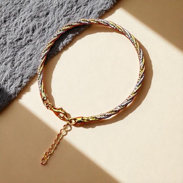 Elegant Tri-Color Braided Chain loose kada