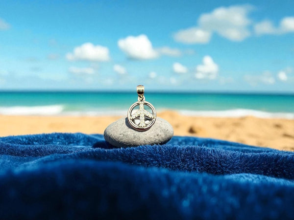 Sparkling Airplane Travel Charm Pendant