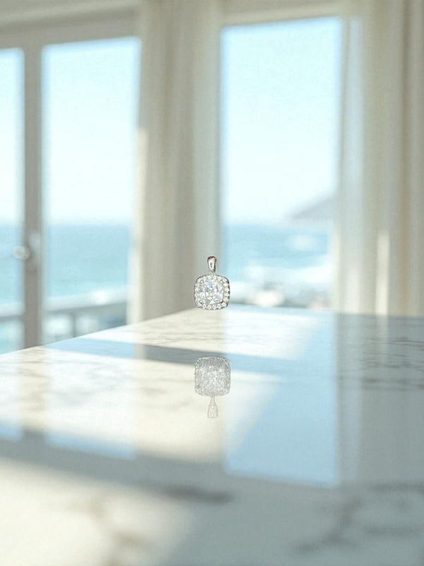 Radiant Horizon Diamond Pendant