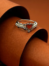 Crimson Heart Glittering in silver