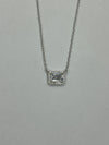 Radiant Solitaire Silver Pendant