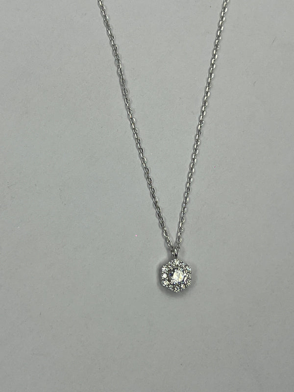 Radiant Halo Silver Pendant