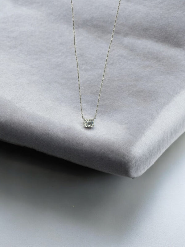 Radiant Solitaire Silver Pendant