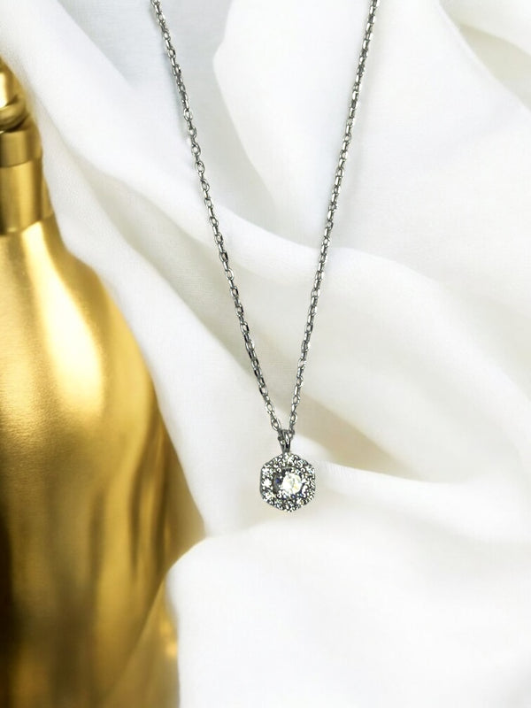 Radiant Halo Silver Pendant