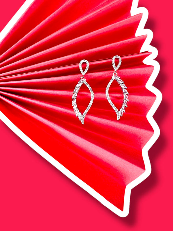 "Crystal Vine: Elegant Marquise Drop Earrings"