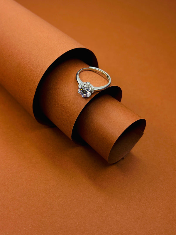 "Celestial Crown: Diamond Cluster Ring"