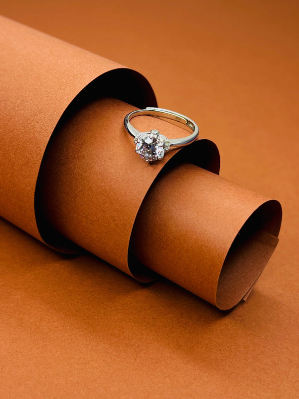 "Celestial Crown: Diamond Cluster Ring"