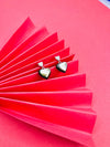 "Midnight Heart: Black Enamel & Pearl Drop Earrings"