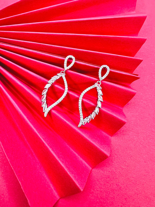 "Crystal Vine: Elegant Marquise Drop Earrings"