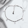 Dangling Floral Charm Bracelet in Sterling Silver