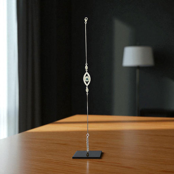 Dazzling Evil Eye Diamond Bracelet in White Gold