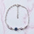 Minimal Evil Eye Chain Bracelet in Sterling Silver