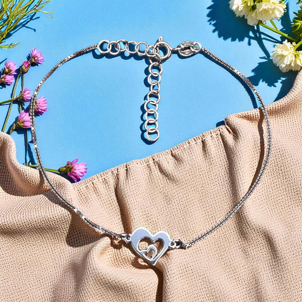 "Bonded Hearts Sterling Silver Anklet"