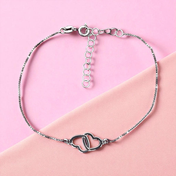 Entwined Hearts Sterling Silver Bracelet