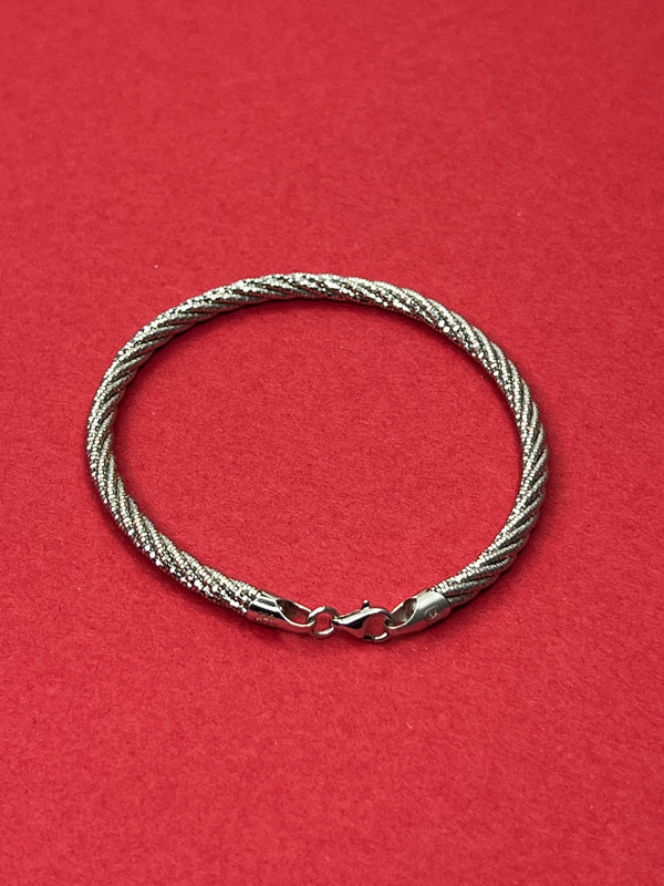 Bold Multi-Strand Silver Mesh loose kada