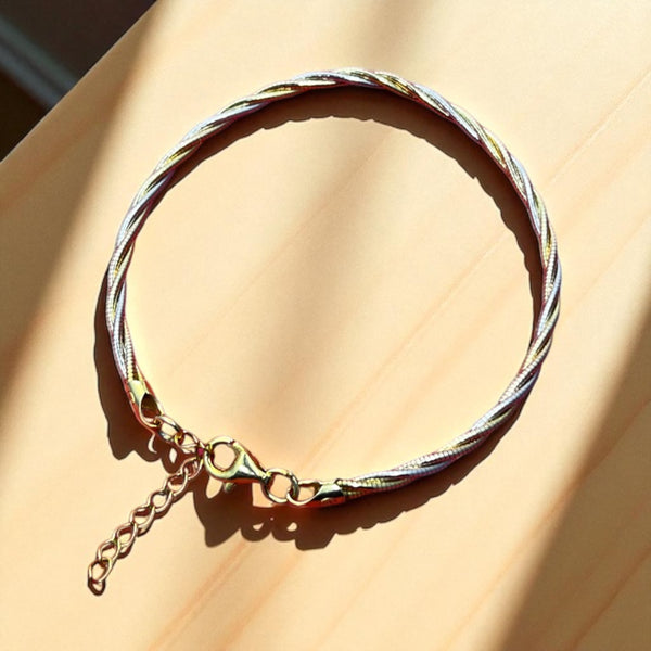 Elegant Twisted Dual-Tone Bracelet