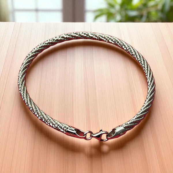 Bold Multi-Strand Silver Mesh loose kada