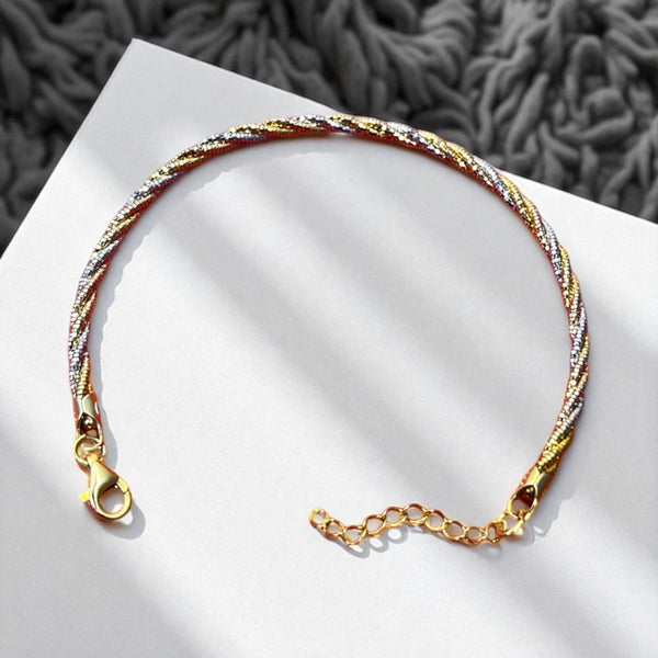 Elegant Tri-Color Braided Chain loose kada