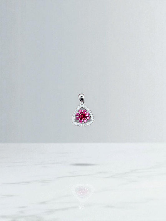 Radiant Ruby Bloom Pendant in Sterling Silver