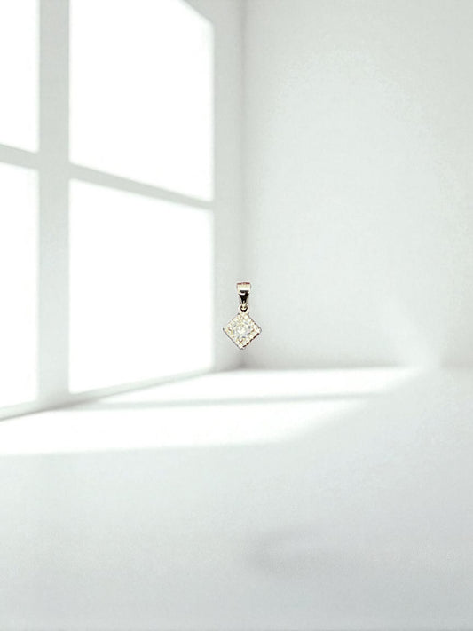 Elegant Princess-Cut CZ Pendant in Sterling Silver