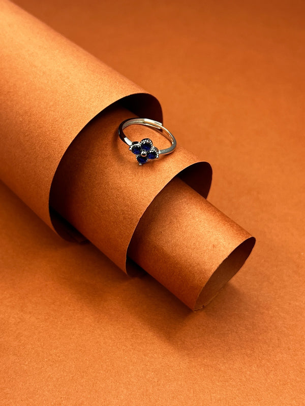 Midnight Bloom Sapphire Ring