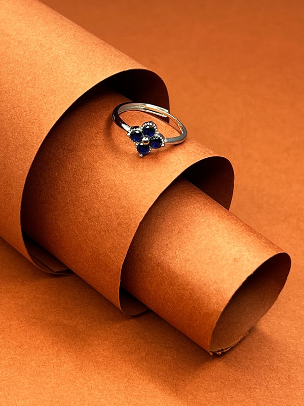 Midnight Bloom Sapphire Ring