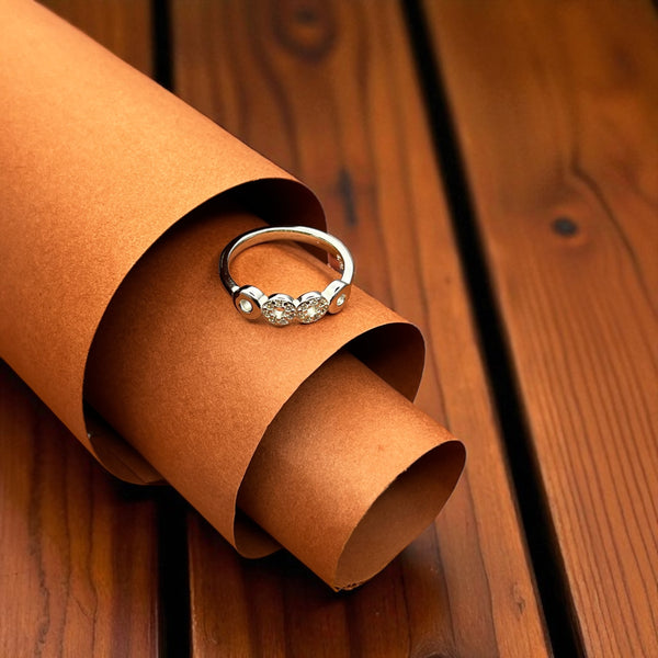 Trinity Spark Silver Ring