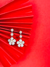 "Blooming Elegance: Diamond Floral Drop Earrings"