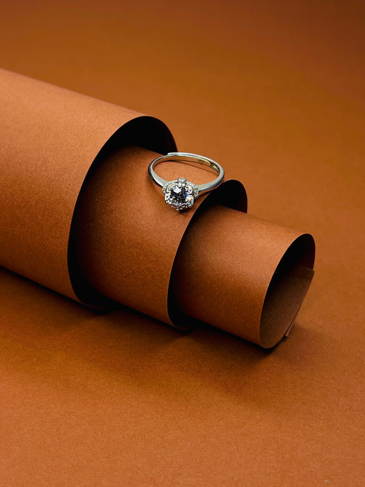 "Celestial Crown: Diamond Cluster Ring"