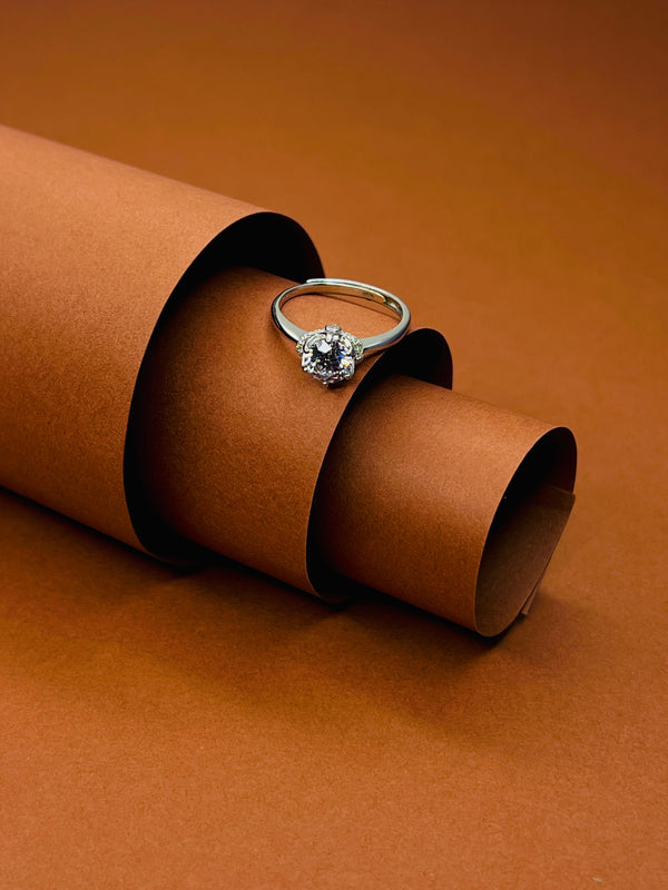 "Celestial Crown: Diamond Cluster Ring"