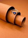 Silver Evil Eye Protection Ring – Braided Band Design